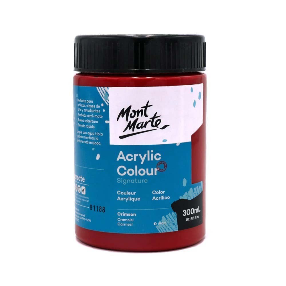 M.M. Acrylic Colour 300ML -Crimson