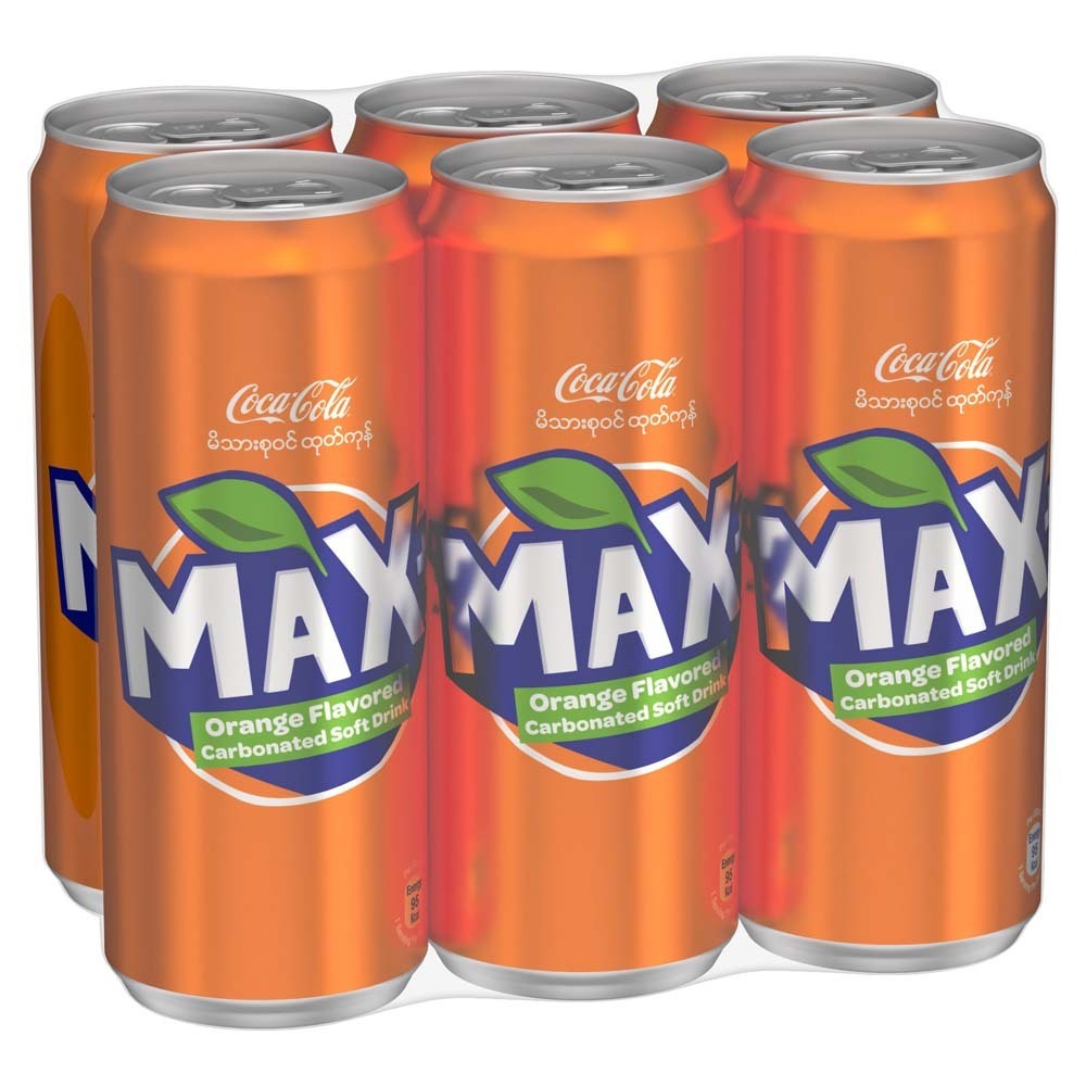 Max Plus Orange Carbonated Soft Drink 330MLx 6PCS