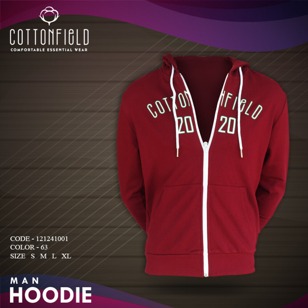 Cottonfield Men Hoodie with Zip C63 (Large)