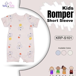 Te Te & Ta Ta Short Romper Short Sleeves Pink 6-9 Months (3Pcs/1Set) KRP-S101