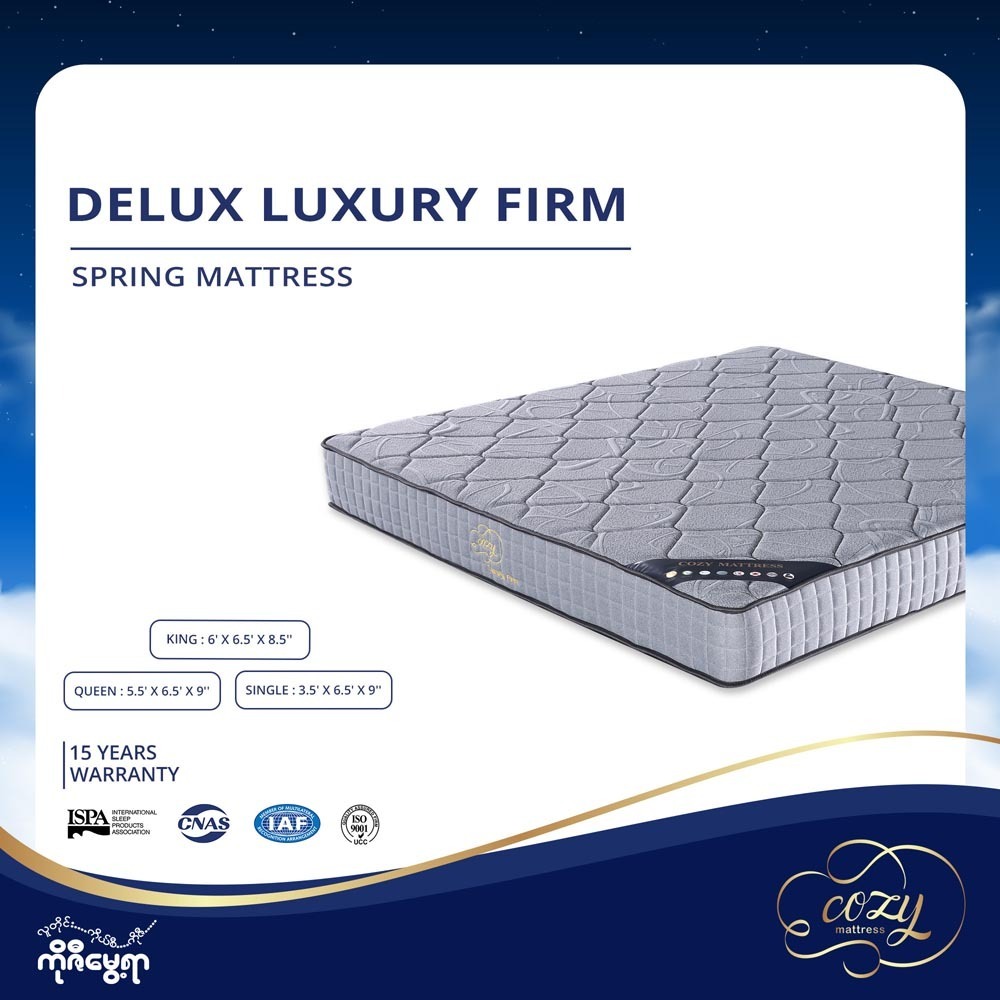 Deluxe Luxury Firm Mattress King  Gray