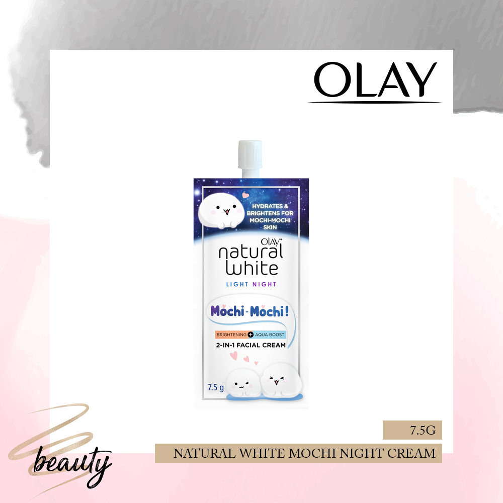 Olay Natural White Light Night 2 in 1 Facial Cream 7.5G (Mochi-Mochi)