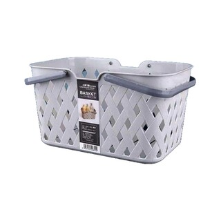 Plastic Storage Baskets with Handles White