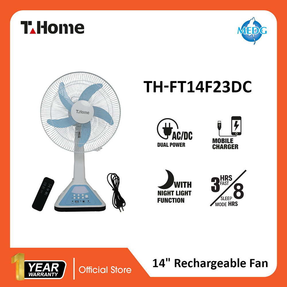 T-Home Rechargeable Table Fan TH-FT14F23DC