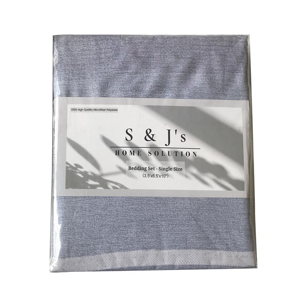 S&J Single Bed Sheet White stripe on blue SJ-02-27