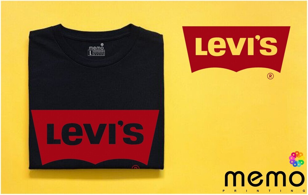 memo ygn LEVIS unisex Printing T-shirt DTF Quality sticker Printing-Black (XXL)