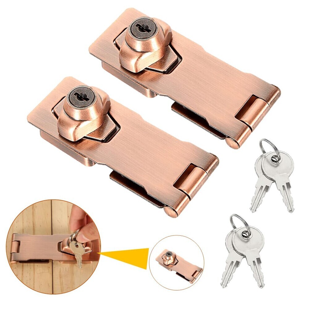 Jaramy 4 IN Keyed Hasp Safety Lock For Doors - 2PCS Set