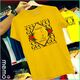 memo ygn GUCCI Square unisex Printing T-shirt DTF Quality sticker Printing-Yellow (Medium)