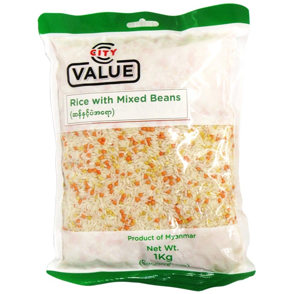 City Value Rice W/Mixed Beans 1KG