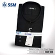 Madarin Collar Shirt Short Sleeve SSM-O-M-S-028 (Midnight Black) Large
