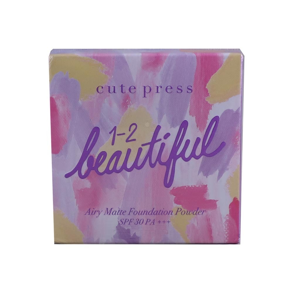 Cute Press 1-2 Beautiful Airy Matte Foundation Powder SPF30 PA+++ 13G (02 Light Beige)