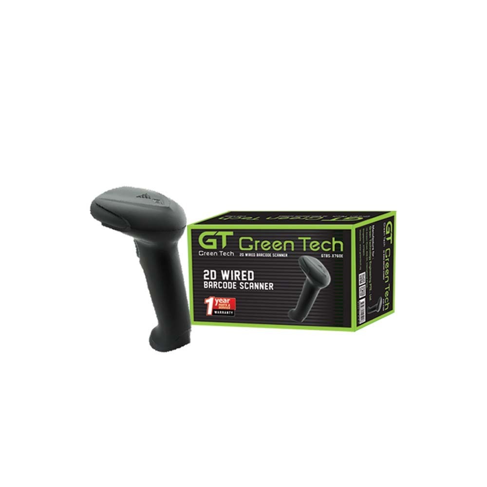 Green Tech Barcode Scanner GTBS - X760E Black