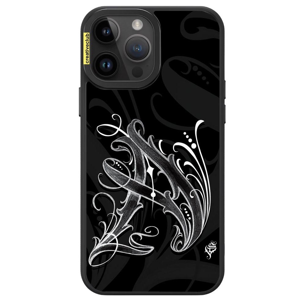 Alphabet A Phone Case (Black) iPhone 14 By Creative Club Myanmar