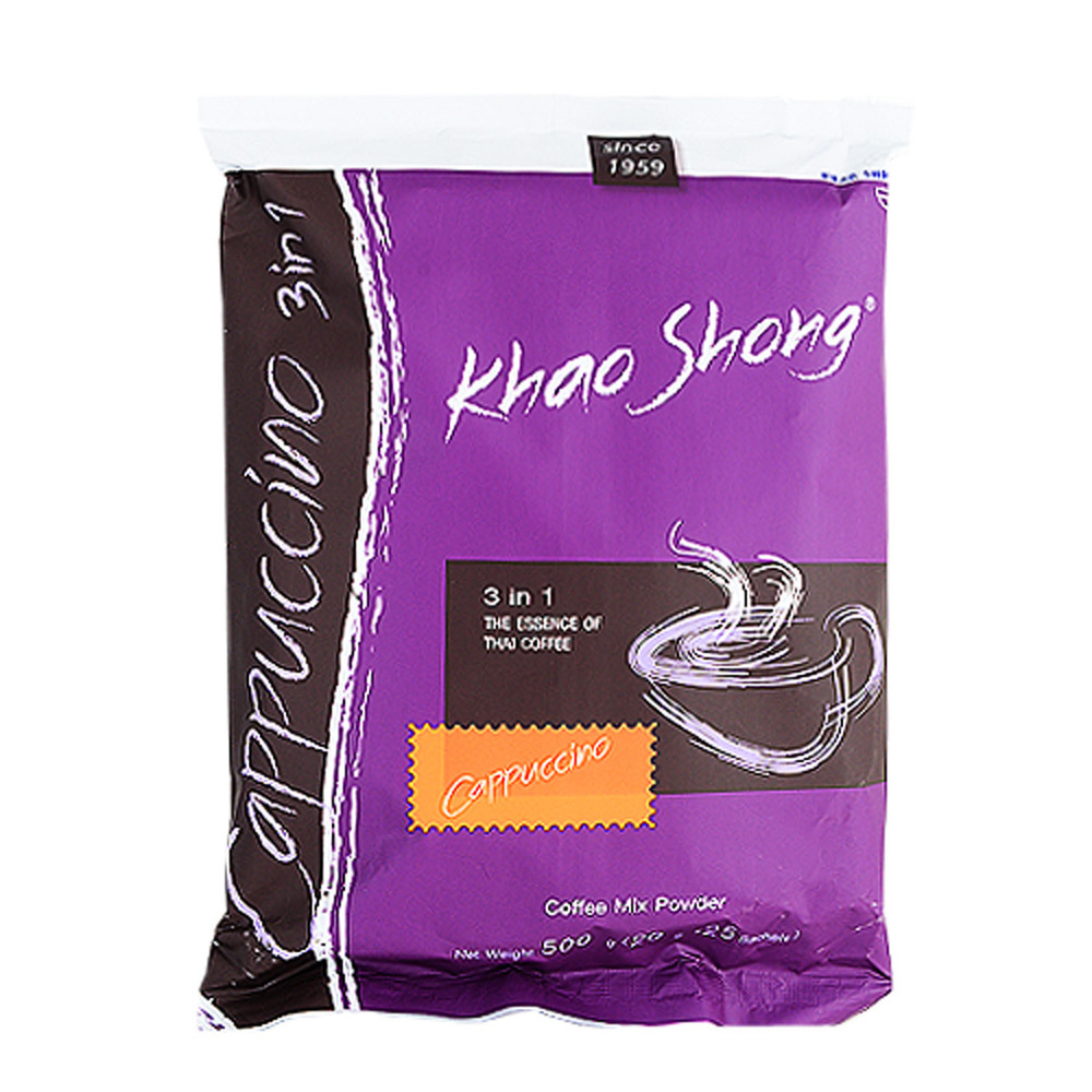 Khao Shong 3 In 1 Instant Cappuccino Coffee 500G 25Sticks