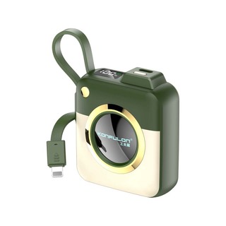 Konfulon A42Q (10000mAh Fast Charging 22.5W Built-in Cable Power Bank) + Lightning Cable Purple