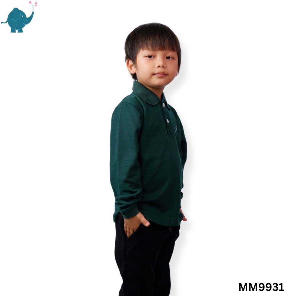 Max & Mia Boy Long-Sleeve Polo Shirt MM9931 Green Small