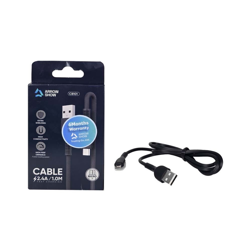 Arrow Show USB Android Cable 2.4A Black (1M)