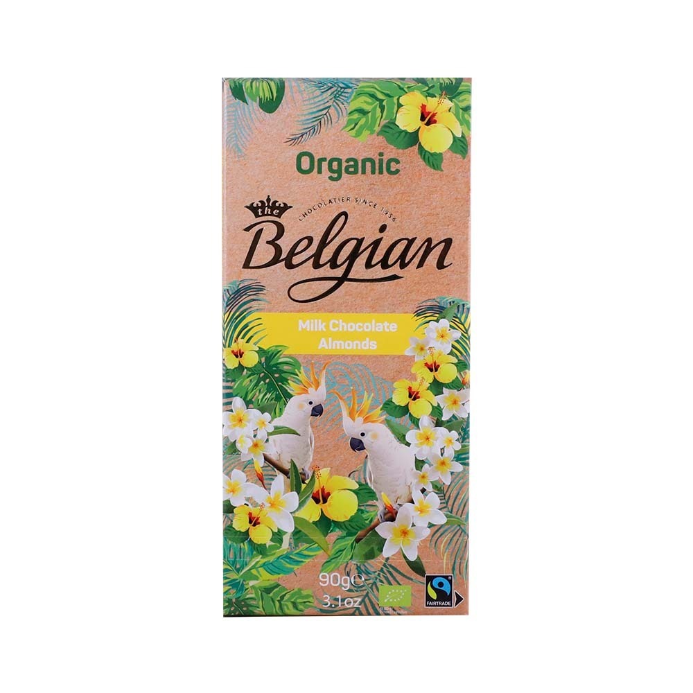 Belgian Organic Milk Chocolate Almonds 90G