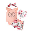 Baby Girl Letter Graphic Ruffled Tank Romper  & Headband Set (12-18 Months) 20621377