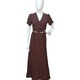 TS Dress Collection Crop Top String and Long Skirt Dark Brown Large