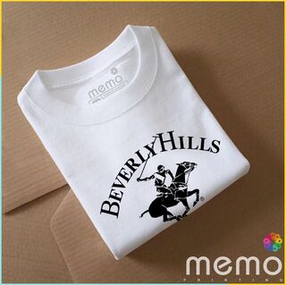 memo ygn Berverly Hills unisex Printing T-shirt DTF Quality sticker Printing-Red (XL)