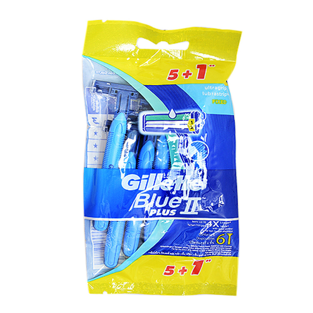 Gillette Blue II Plus Shaving Razor 6PCS