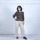 Kudos Floral Chiffon Woman Blouse Black B-013 Small