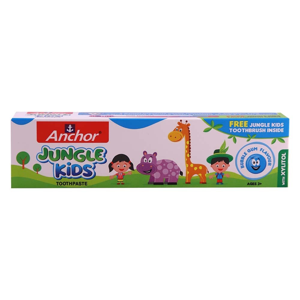 Anchor Jungle Kids Toothpaste Bubble Gum 50G 3+Yrs