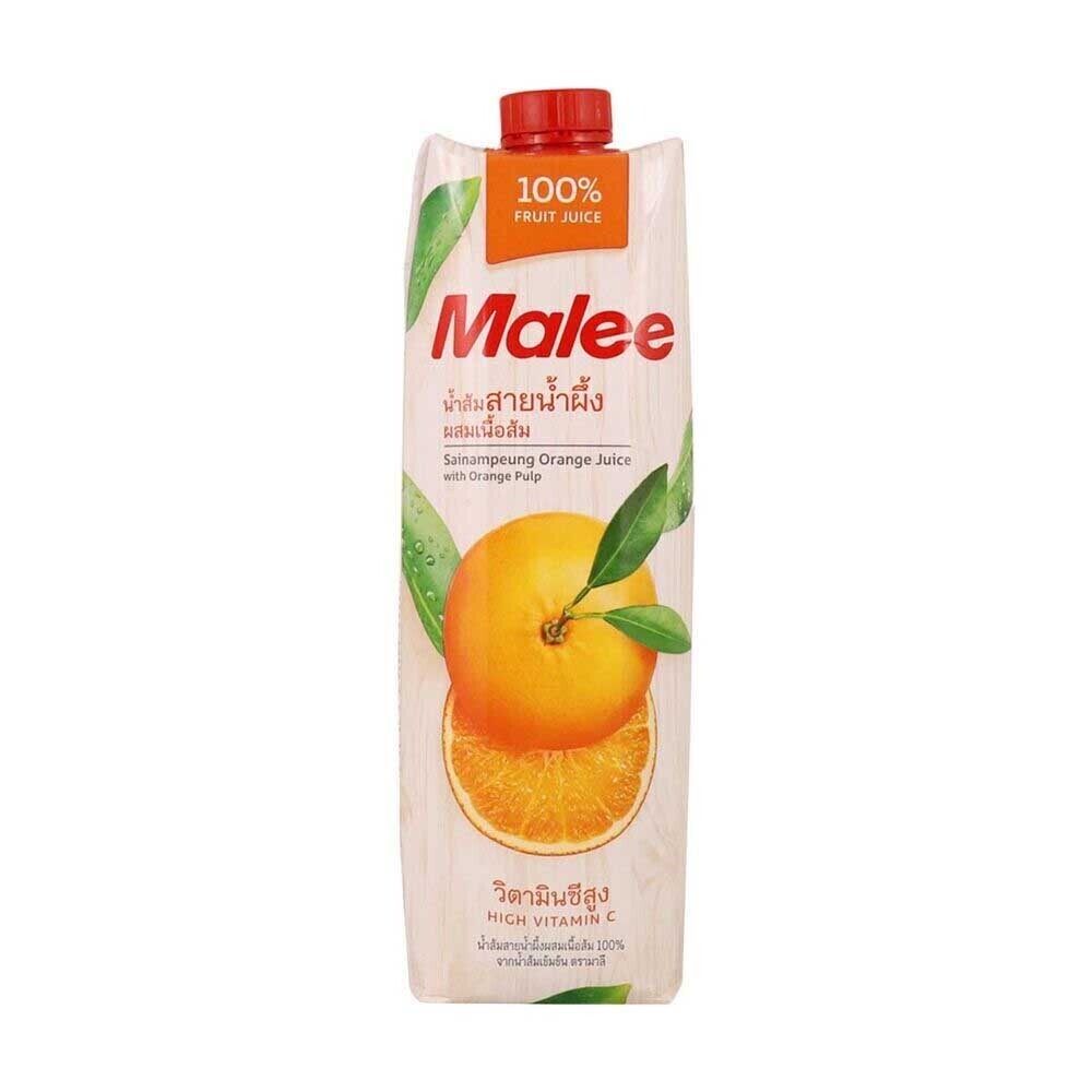 Malee 100% Sainampeung Orange Fruit Juice With Orange Pulp 1LTR