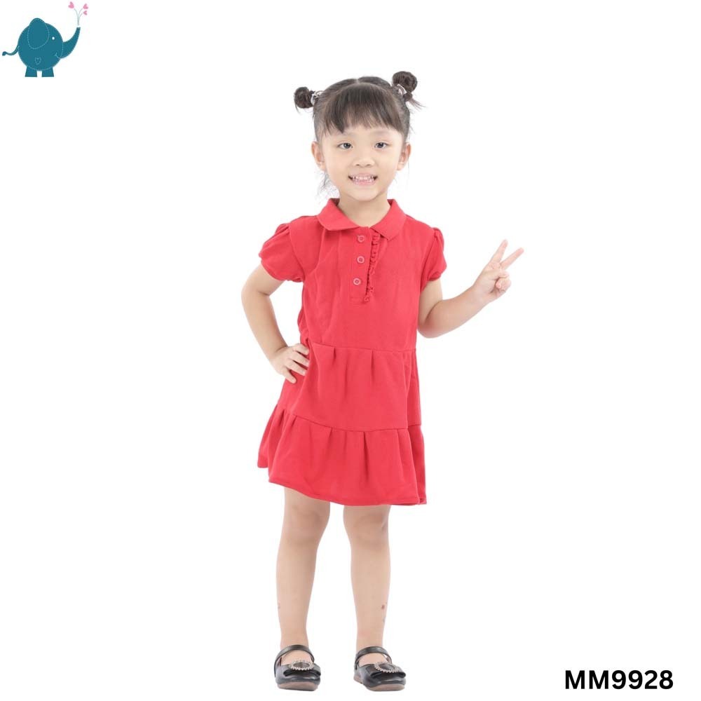 Max & Mia Girl Short-Sleeve Polo Dress MM9928 Red Small