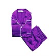 Bambi Women Silk Pajamas One Set AA0015 Violet Large