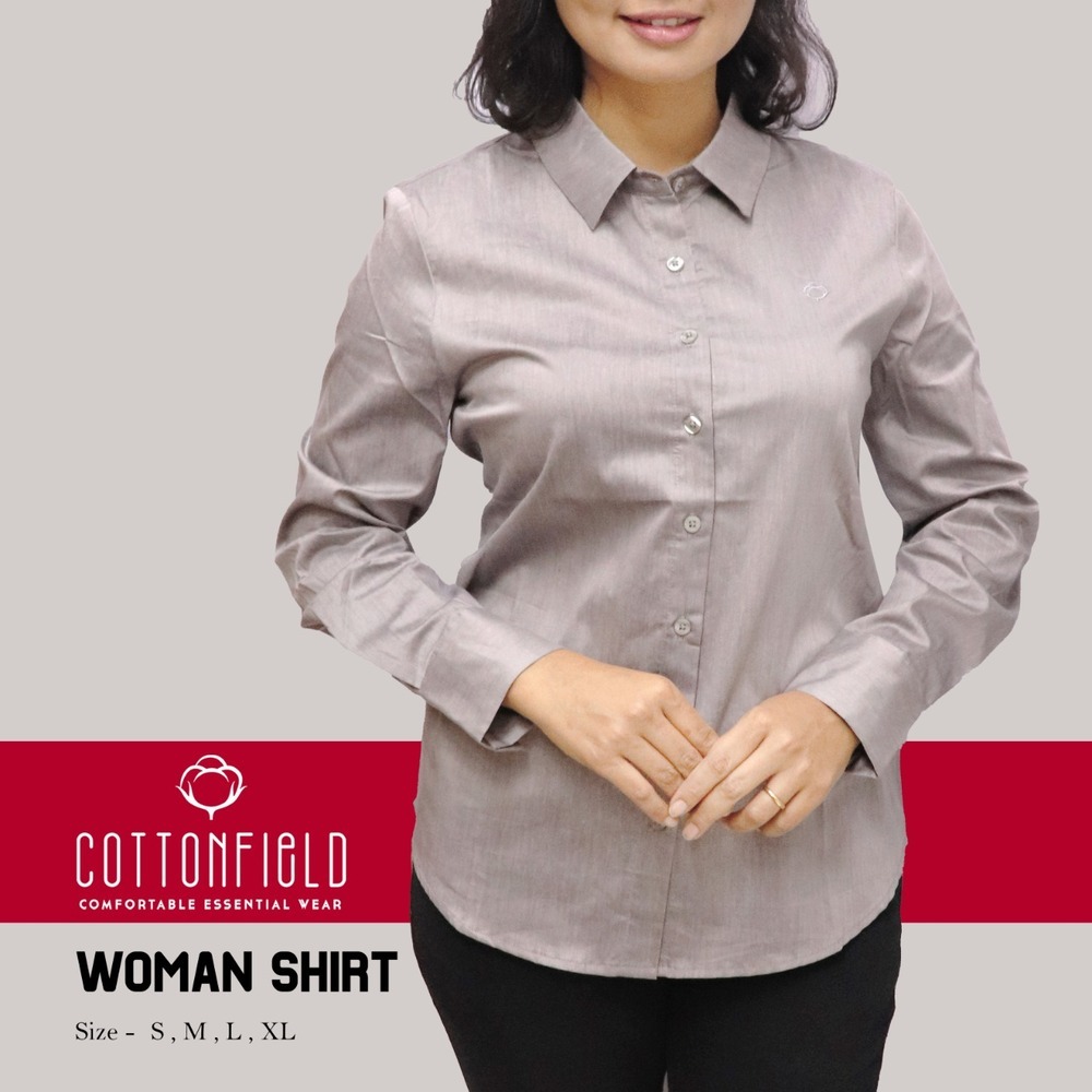 Cottonfield Women Long Sleeve Plain Shirt C45 (Small)