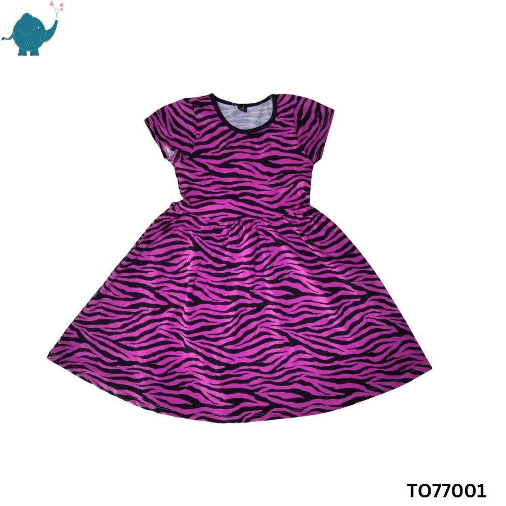 Max & Mia Girl Short-Sleeve Dress TO77001 Pink Small