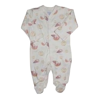 Te Te & Ta Ta Jumpsuit With Footies White 0-3 Months (3Pcs/1Set) KJSF-L101