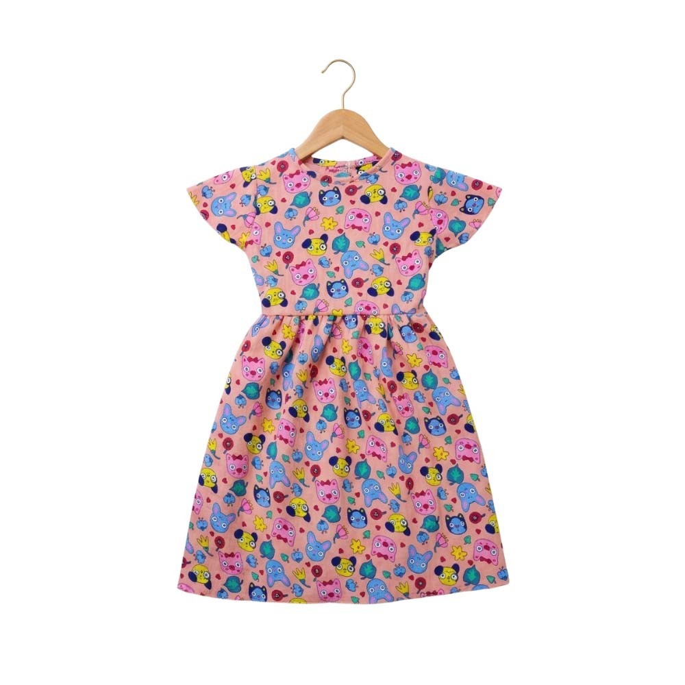 Khay May Flower Dress Pink Large (3-5yrs)