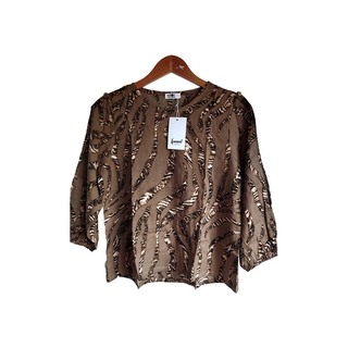 Kudos Floral Chiffon Woman Blouse Black B-013 Small