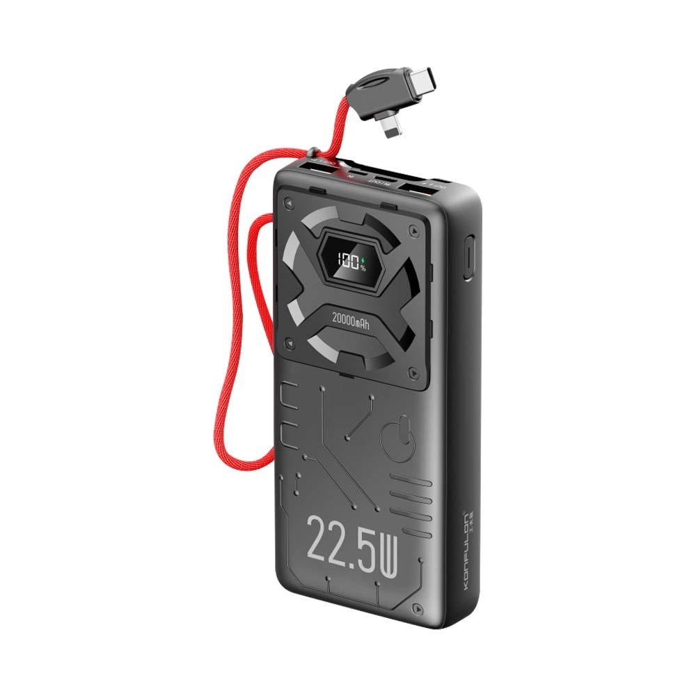Konfulon A32Q (20000mAh Fast Charging 22.5W Built-in Cable Power Bank) Black