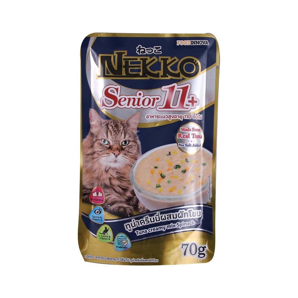 Nekko Senior11+ Creamy Tuna Mix Spinach 70G