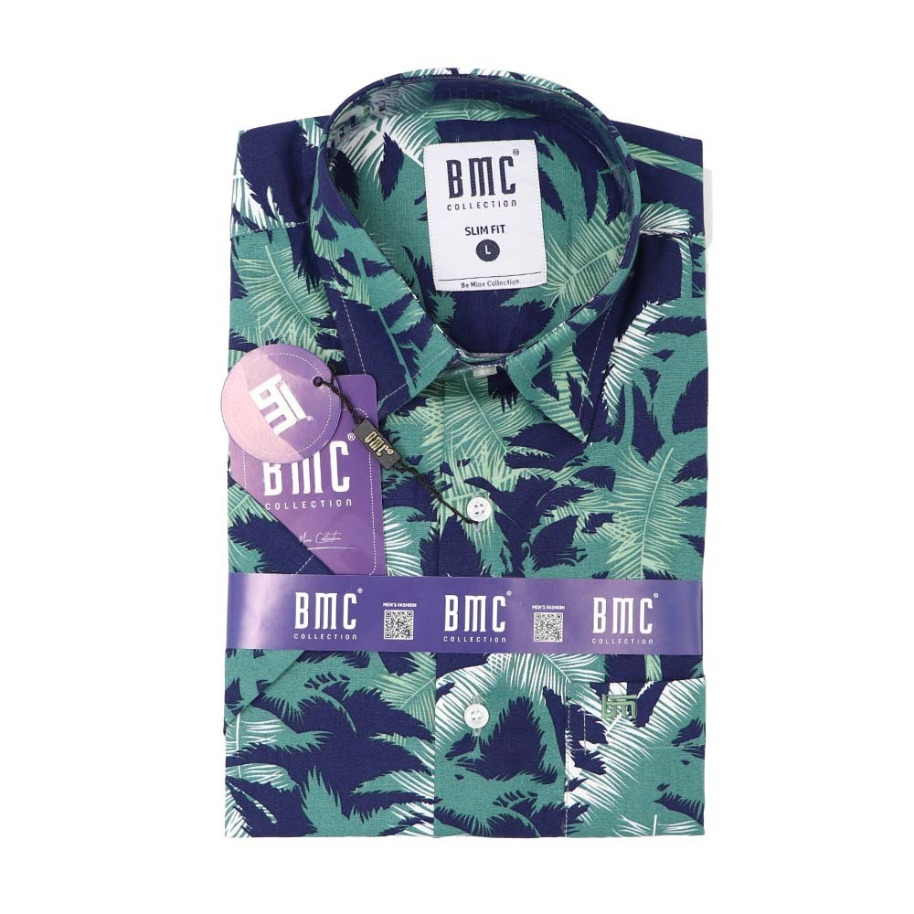 BMC Men Slimfit Shirt Short Sleeve 2320065  Dark Green Medium