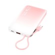Konfulon A36Q (10000mAh Fast Charging 22.5W Built-in Cable Power Bank) + Type-C Cable Pink