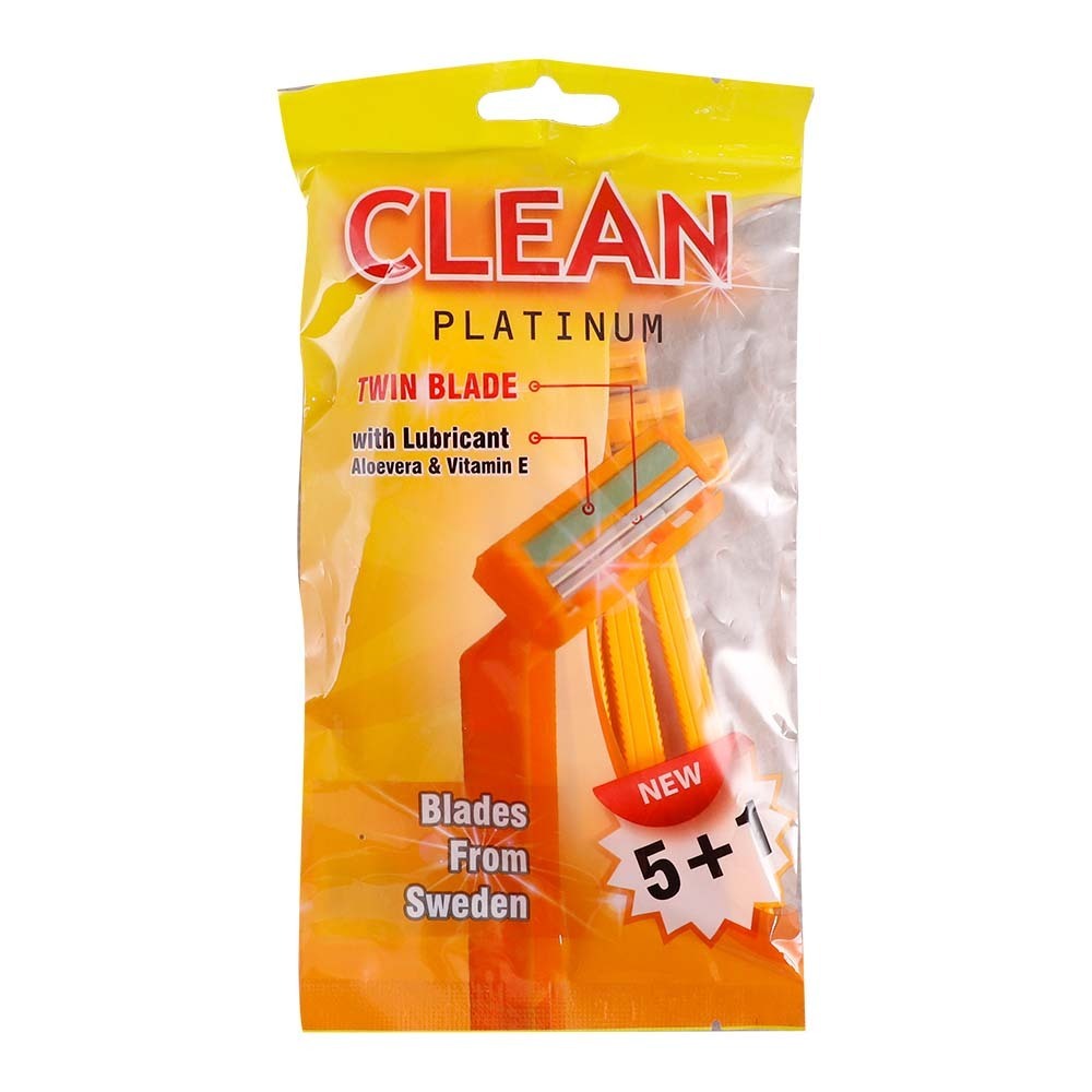 Clean Platinum Twin Blade 6PCS (Yellow)