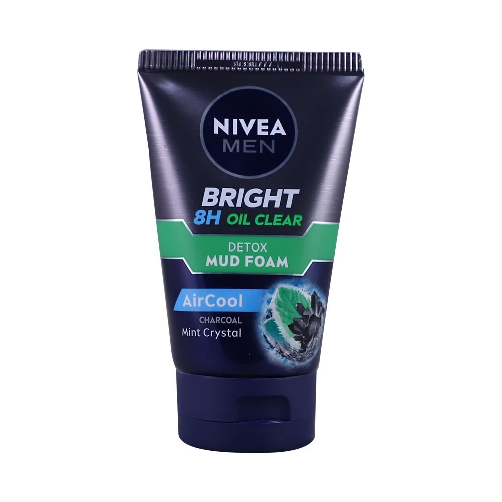 NIVEA Men Bright 8H Oil Clear Detox Facial Mud Foam 100G (86569)