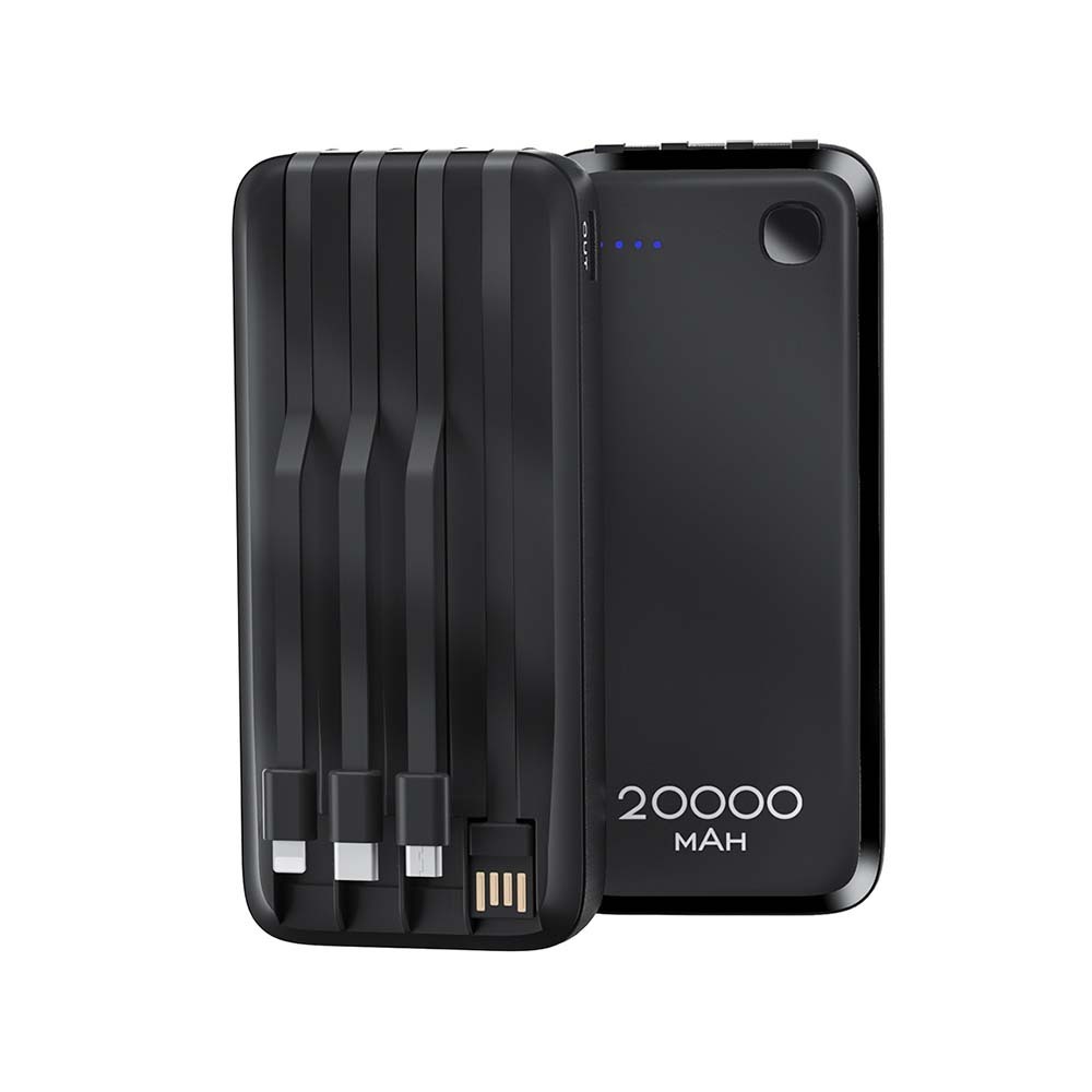 Konfulon A23L (20000mAh Built-in 4 Cable Power Bank) Black