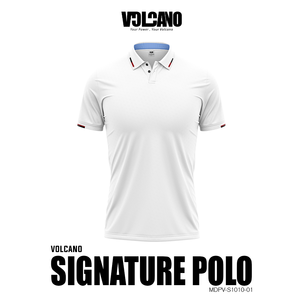 Volcano Men Signature Polo Shirt MMDPV-S1010-01 White Small