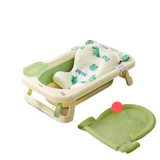 Foldable Bathtub with Bath Cushion + Bath Net (Orange)