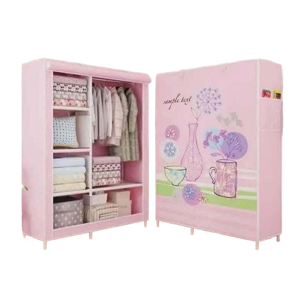 Beauty House 6-Compartment Fabric Wardrobe with Zipper Cover (Random)