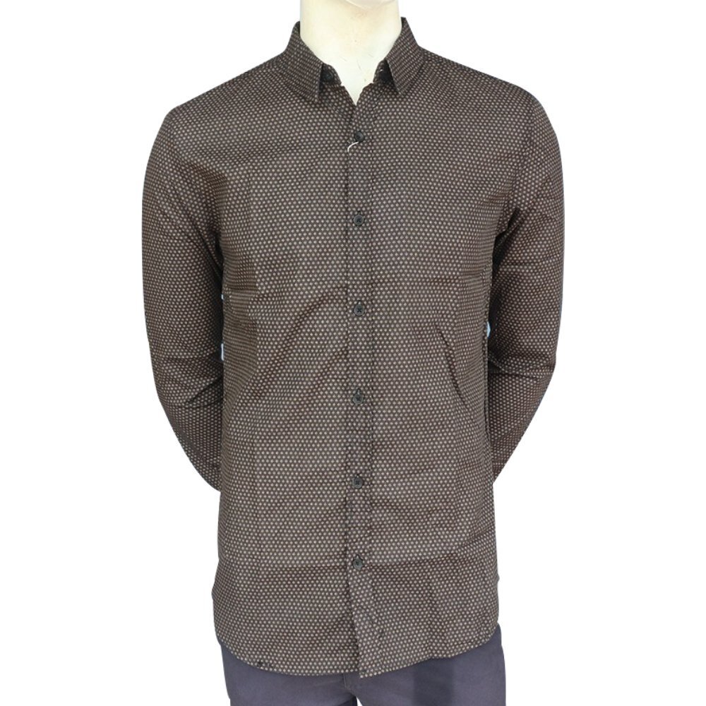 Cottonfield Men Long Sleeve Print Shirt C01 (Large)