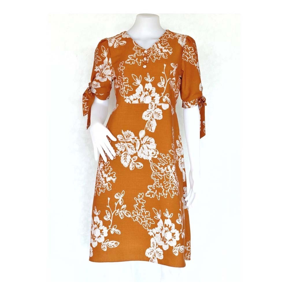 Floral 3 Women Dress WD009 (Tan) Large