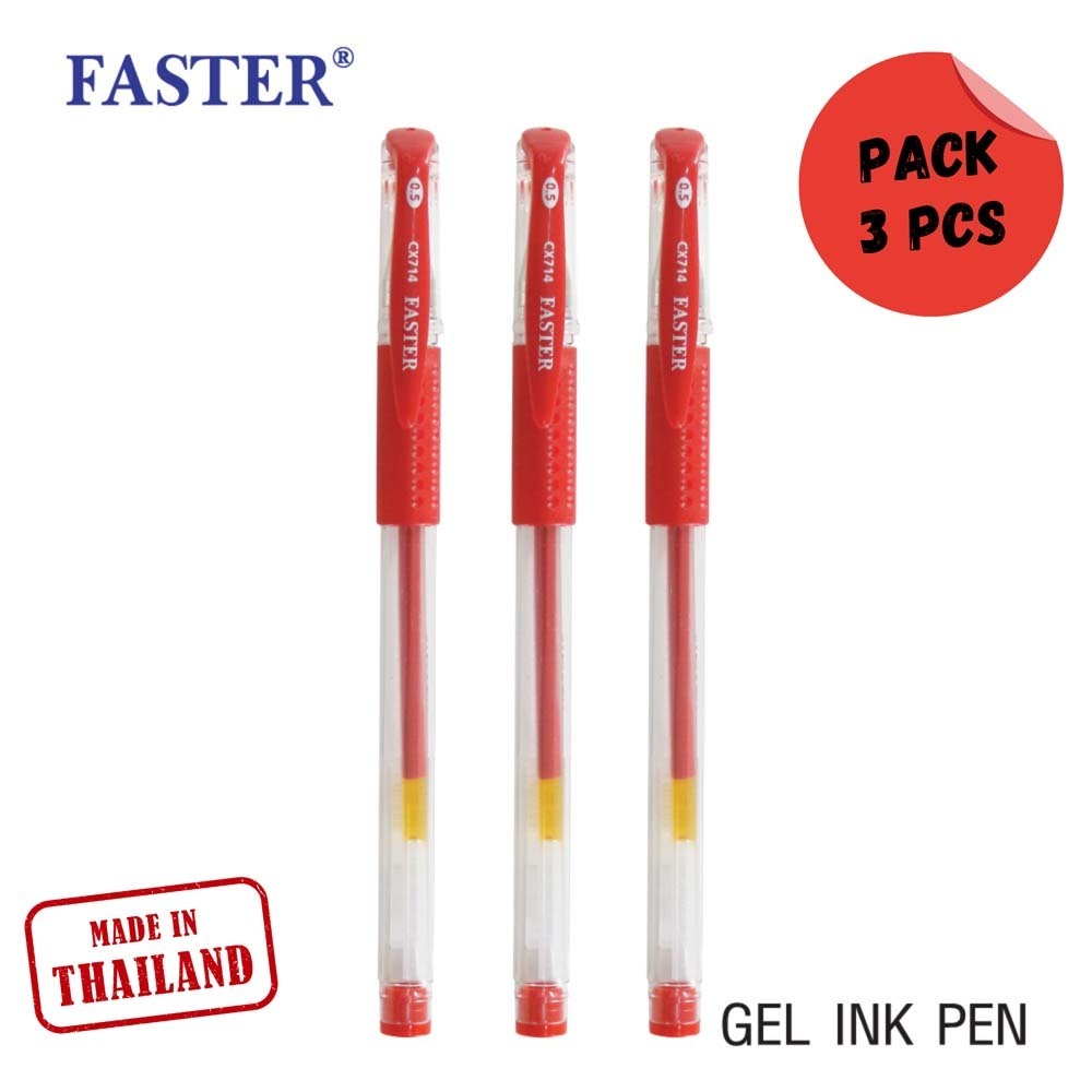 Faster Cx714 Gel Ink Pen (Pack/3PCS) CX714-RE