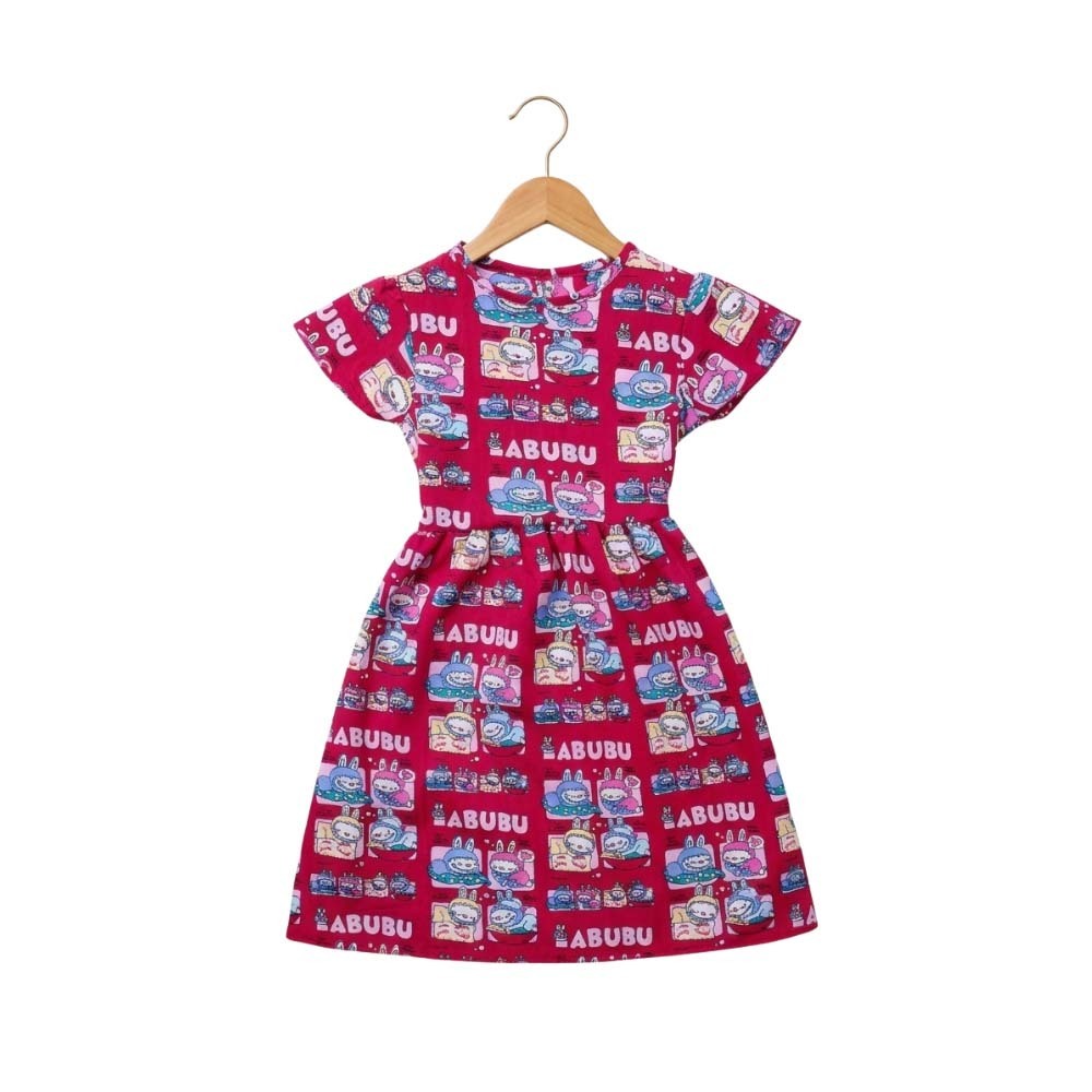 Khay May Flower Dress Red Large (3-5yrs)